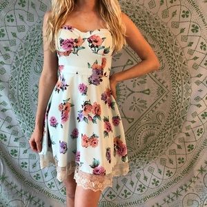 Baby Blue Vintage Floral Dress